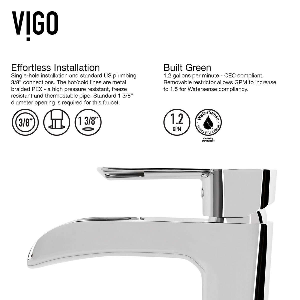 VIGO Niko Single Handle Vessel Sink Bathroom Faucet with Deck Plate, Chrome