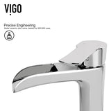 VIGO Niko Single Handle Vessel Sink Bathroom Faucet with Deck Plate, Chrome