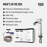 VIGO Niko Single Handle Vessel Sink Bathroom Faucet with Deck Plate, Chrome