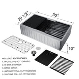 VIGO Oxford Single Farmhouse Kitchen Sink, 36-in x 21-in