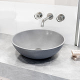 VIGO Ravenna Gothic ConcretoStone 16x16-in Deep Grey Bathroom Sink/Basin with Round Vessel
