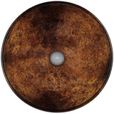 VIGO Round Glass Vessel Bathroom Sink/Basin with Deep Bowl, Russet