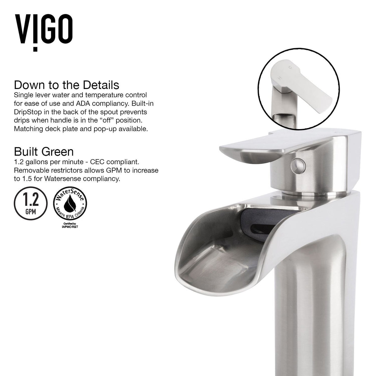 VIGO Titanium Glass Slate Grey Bathroom Sink/Basin Set with Niko Faucet and Round Vessel