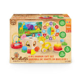 Woodlets 6-in-1 Wooden Game/Toy Gift Set for Ages 3+