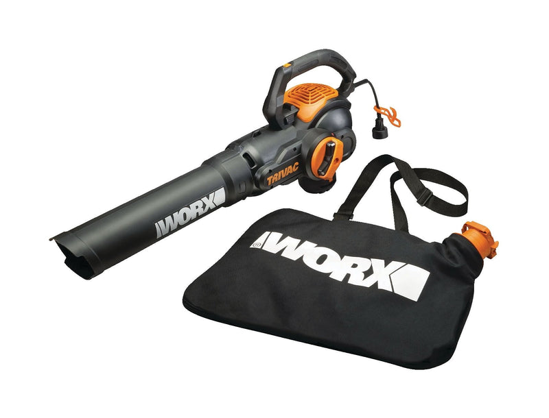 WORX WG522 Trivac 12 Amp 3-in-1 Electric Vacuum Blower/Mulcher/Vac with Shoulder Strap J7