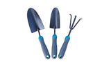 Yardworks Carbon-Steel Garden Tool Set with Rubber Handles, Hammertone Finish, 3-pc