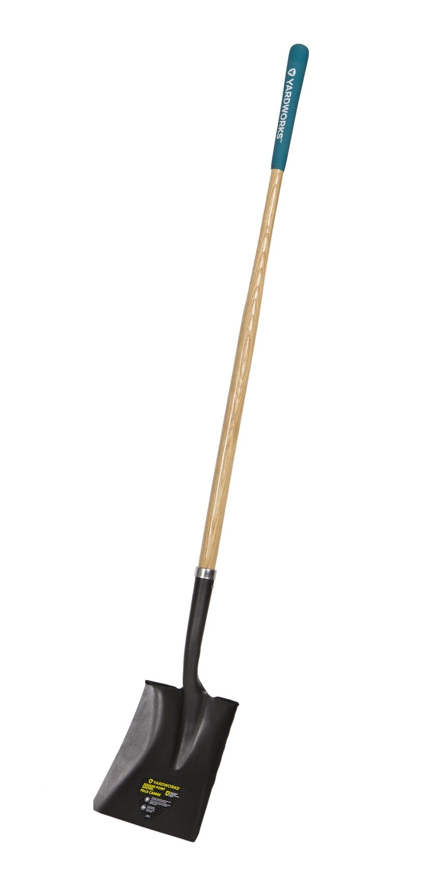 Yardworks Steel Square-Point Long-Handle Spade Shovel, 60-in Wooden Shaft
