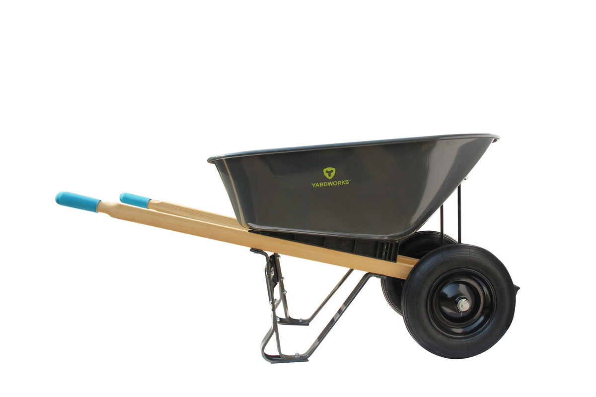 Yardworks Steel Tray 2-Wheel Garden Wheelbarrow, 6-cu-ft