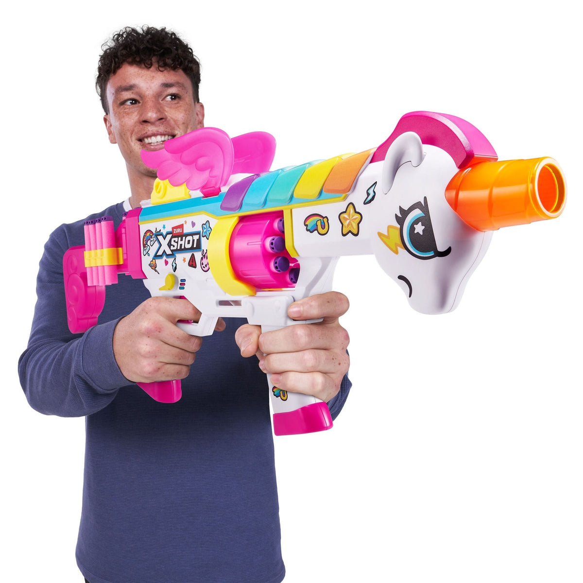 Zuru X-Shot Big Rizz Blastercorn Foam Dart Toy Blaster with 24 Darts
